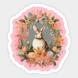 Spring Cute Bunny Cottage Garden Sticker